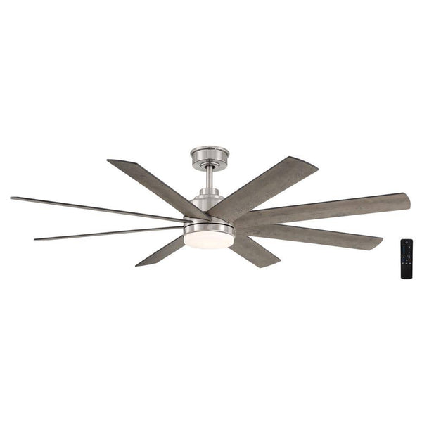 Home Decorators Collection YG908A BN Celene 62 in. Integrated LED Indoor/Outdoor Brushed Nickel Ceiling Fan with Light and Remote Control with CCT