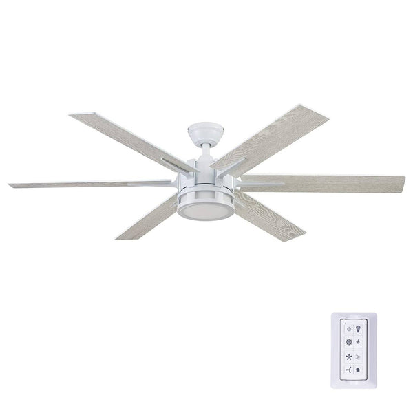 Honeywell Kaliza 56 in Bright White Indoor Ceiling Fan with Light Remote