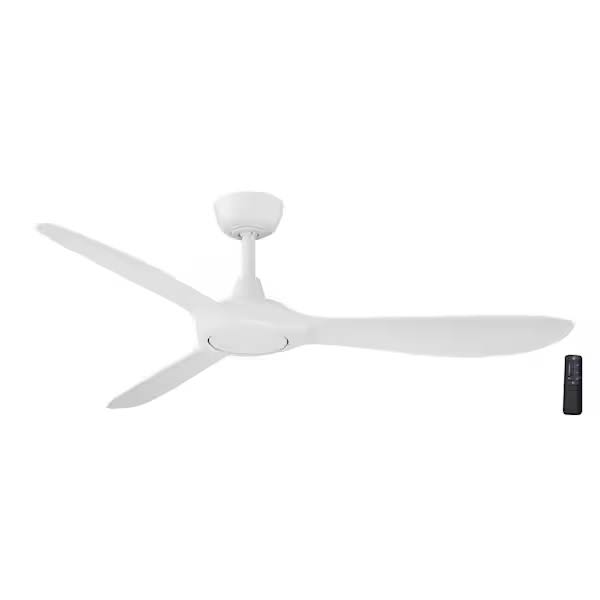 Home Decorators Collection N383A MWH Tager 52 in. Indoor/Outdoor Matte White Smart Ceiling Fan with Remote Control Powered by Hubspace