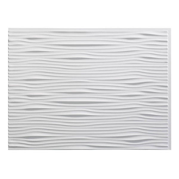 Fasade Waves Matte White 18 Square Foot Backsplash Kit