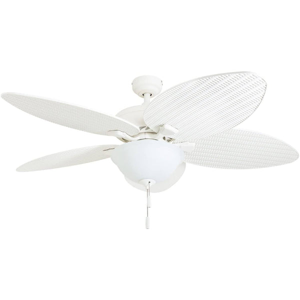 Honeywell Palm Island 52 in White LED Indoor/Outdoor Ceiling Fan with Light
